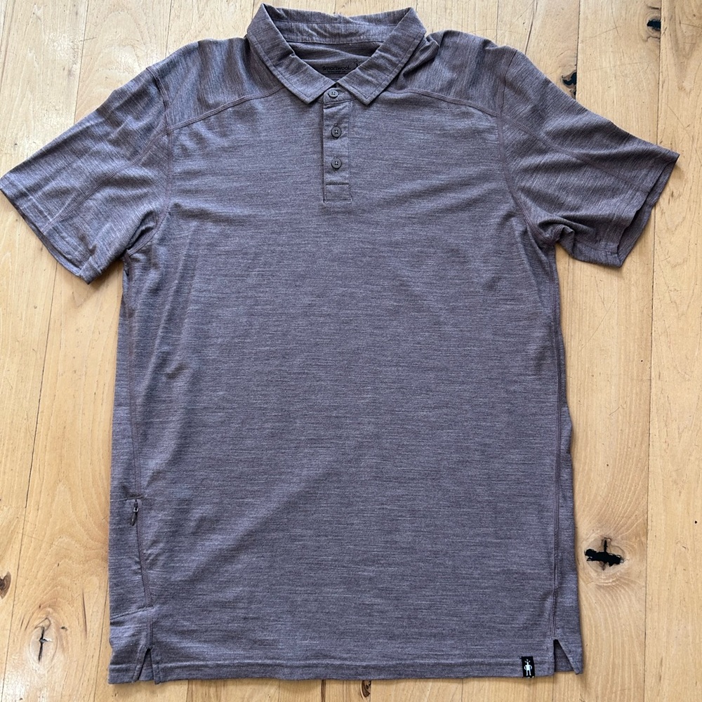 Smartwool Men's Merino 150 Sport Polo Heathered Brown Size Large L